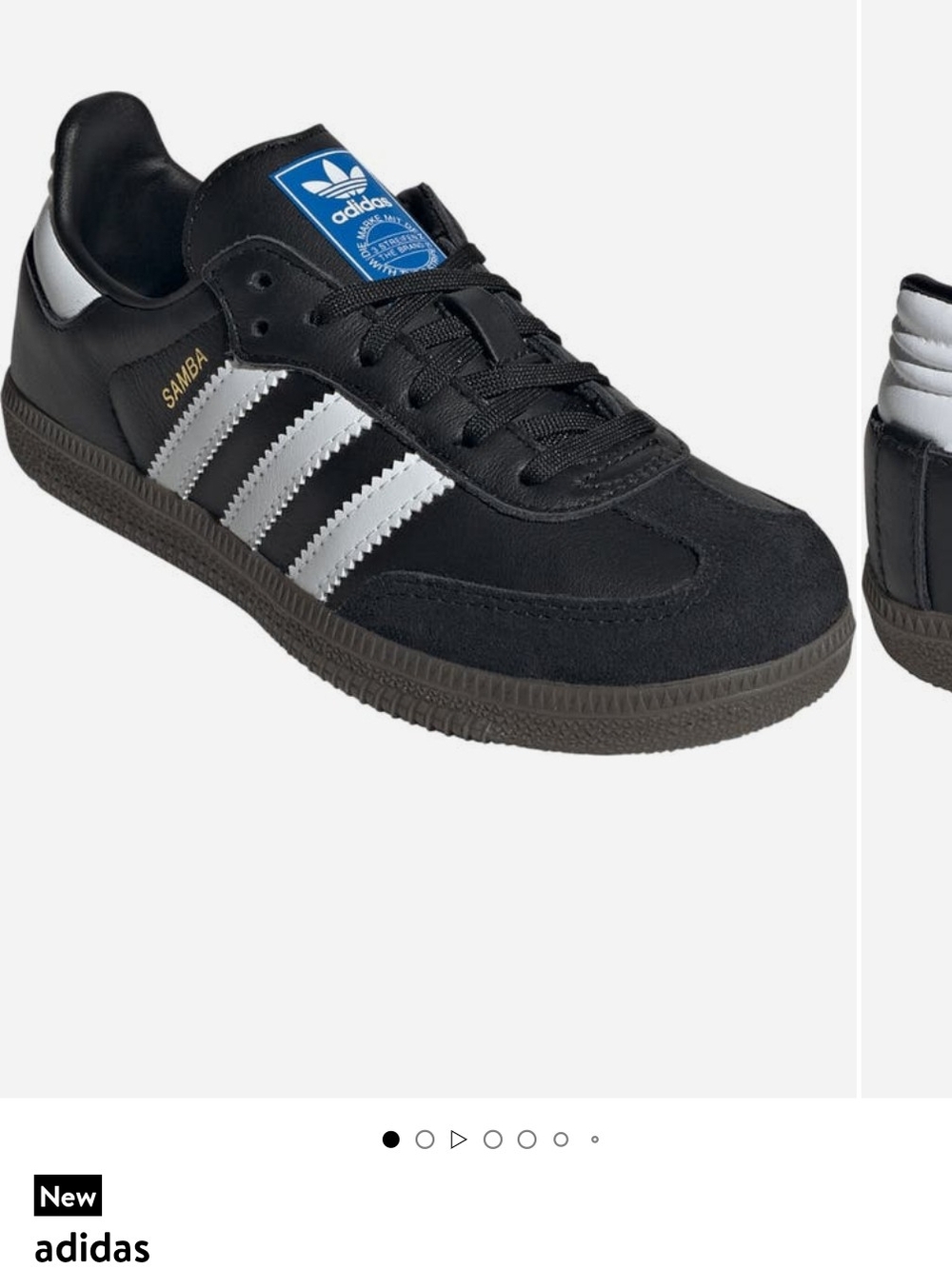adidas Kid's Samba Classic Leather Sneakers - Black & Silver